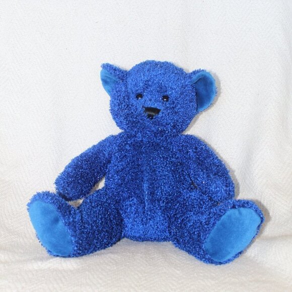 Blue teddy bear stuffed animal collectible plush toy texture - Picture 9 of 9